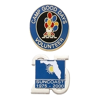 Die Struck iron CloisEpoxy lapel pin with military clutch and burr... from...