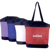 Two-tone poly shopping tote bag with zippered closure... from ASI 34800...