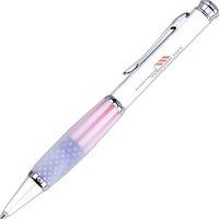 Patriotic twist action ballpoint pen with ultra soft rubber grip.... from ASI...