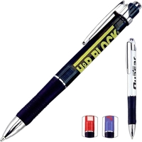 Click action pen with color barrel and shiny chrome trim.... from ASI 34800...
