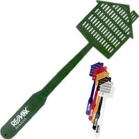 House shaped, flexible fly swatter, available in an assortment of colors.......