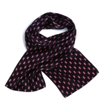 Pink Ribbon Silk Scarf on Black Background