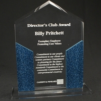 Rectangle shaped acrylic accent award with imprint options; measures 6" x......