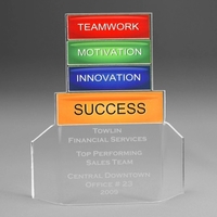 7" x 6" x 3/16" stock acrylic flair 4-color process teamwork... from ASI...