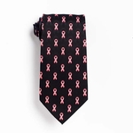Pink Ribbon Tie On Black Ground