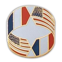 Economical iron CloisEpoxy lapel pin with military clutch and burr nail......