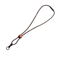 Round Slider - 3/16" Leather-like Cord Lanyard with domed slider....