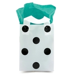 Black Dot Soft Loop Handle White Bag (5" x 3" x 7")