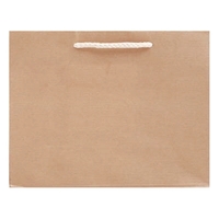 Tan Kraft 9" x 3.5" x 7" tote bag with pinstriped... from ASI 92480 Uniflex /...