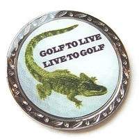 Ball marker with alligator design