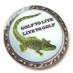 Ball marker with alligator design