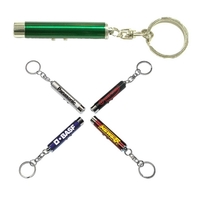 Dual function laser pointer and LED flashlight keychain
