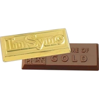 Foil wrapped, 4 oz. gold bar shape molded chocolate in gift... from ASI 44900...