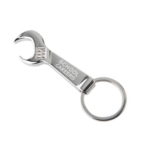 Metal wrench shaped shiny nickel finish key holder with bottle opener.......