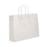 ECO White Kraft Eurostyle Shopping Bag (13" x 4" x 10")