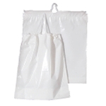 Plain Plastic White Cotton Drawstring Bag (14" x 16" x 6")