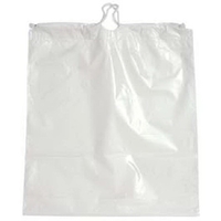 Plain Plastic White Cotton Drawstring Bag (16" x 18" x 3")