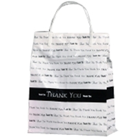 Plastic handle shopping bag with "Thank you" design, 8" x 4"... from ASI...