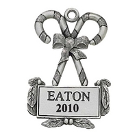 Candy Canes MC Design ornament with cord and antique pewter finish.... from...