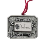 Season's Greetings Holly Ornament