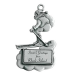 Skiing Santa Ornament