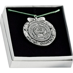 Merry Christmas Wreath Ornament with Custom Emblem