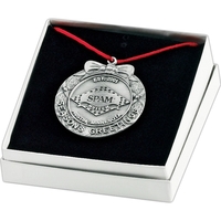 Season's Greetings Wreath Ornament with Custom Emblem