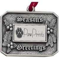 Season's Greetings Holly Ornament