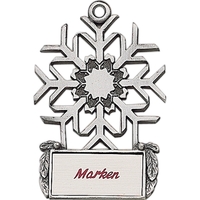 Snowflake Christmas ornament with cord and antique pewter finish.... from ASI...