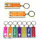 Slim rectangular flashlight swivel keychain
