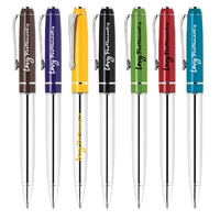 Twist action aluminum ballpoint pen, standard ink refill is black.... from...