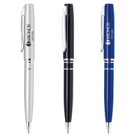 Twist action aluminum ballpoint pen, enamel lacquered body, chrome...