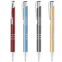 Push action metal pen, high polish finish and silver accents.... from ASI...