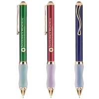 Twist action brass ballpoint pen, gold accents and comfortable grip.... from...