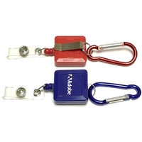 Square retractable badge holder with carabiner... from ASI 74585 Nu Promo...