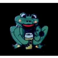 Custom frog shape flash lapel pin with flashing light.... from ASI 36988...