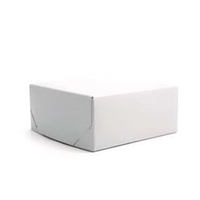 White 2 Piece Lock Corner Design Gift Box (8" x 8" x 3 1/2")