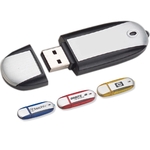 Oval USB flash drive keychain