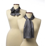 Grey 8" x 45" Argyle Silk Scarf