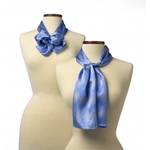 French Blue 8" x 45" Argyle Silk Scarf