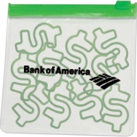 Dollar sign rubber bands in a clear pouch with color trim.... from ASI 90640...