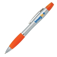 Highlighter, silver plastic twist action pen.... from ASI 42920 Busrel Inc