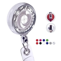 Circle Retractable Badge comes in plastic case with vinyl I.D. strap... from...