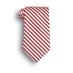 Tie- Saville Red and White Stripe Tie