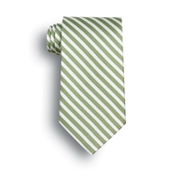 Tie- Saville Lime Green and White Stripe Tie