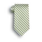 Tie- Saville Lime Green and White Stripe Tie