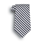 Tie- Saville Navy and White Stripe Tie