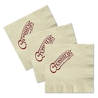Ecru custom beverage facial 2-ply napkin... from ASI 31490 Admatch...