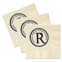 Custom ecru beverage facial 3-ply napkin... from ASI 31490 Admatch...