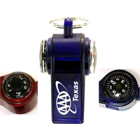 Whistle with compass thermometer key chain